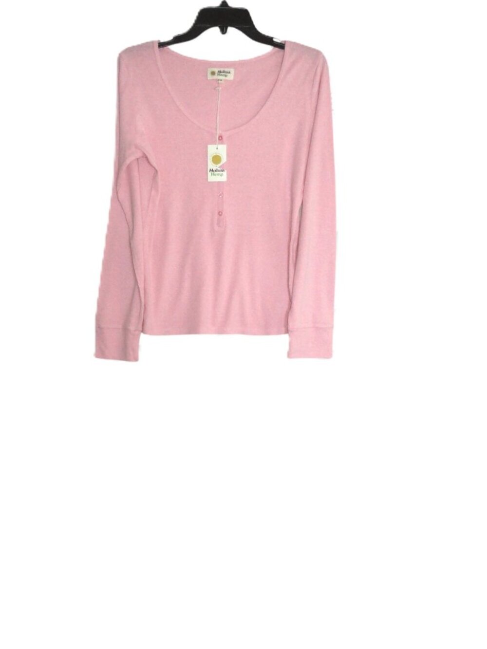 Mollusk Hemp Medium Pink Long Sleeve Henley Top NWT